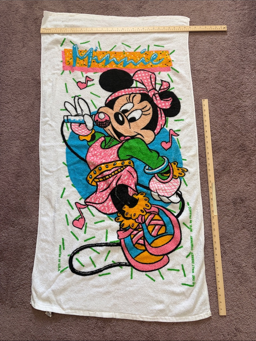 Disney Minnie Mouse White Printed Beach Towel